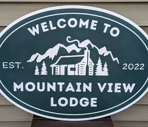 A sign that says welcome to mountain view lodge