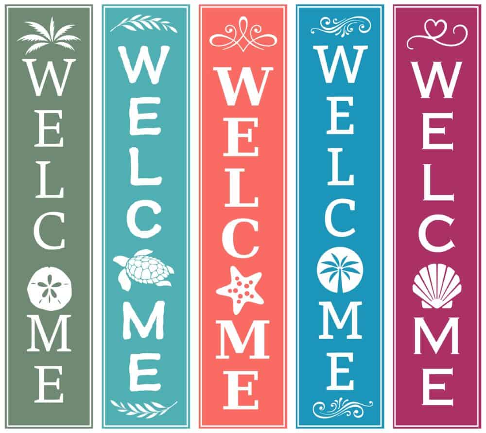 welcome signs letter o options