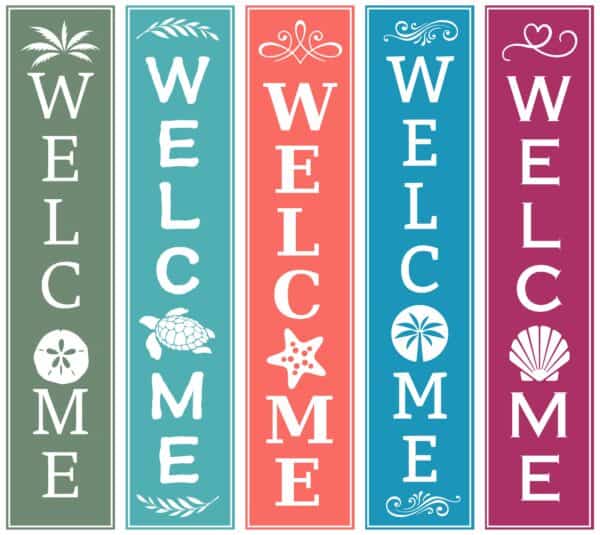 welcome signs letter o options