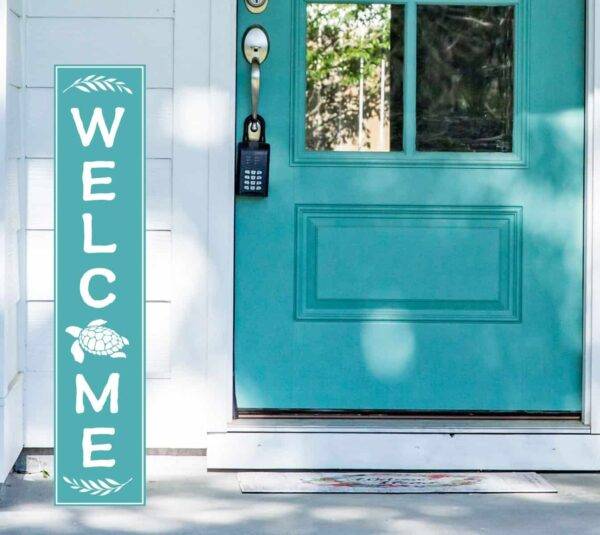 custom pvc vertical welcome sign with turtle