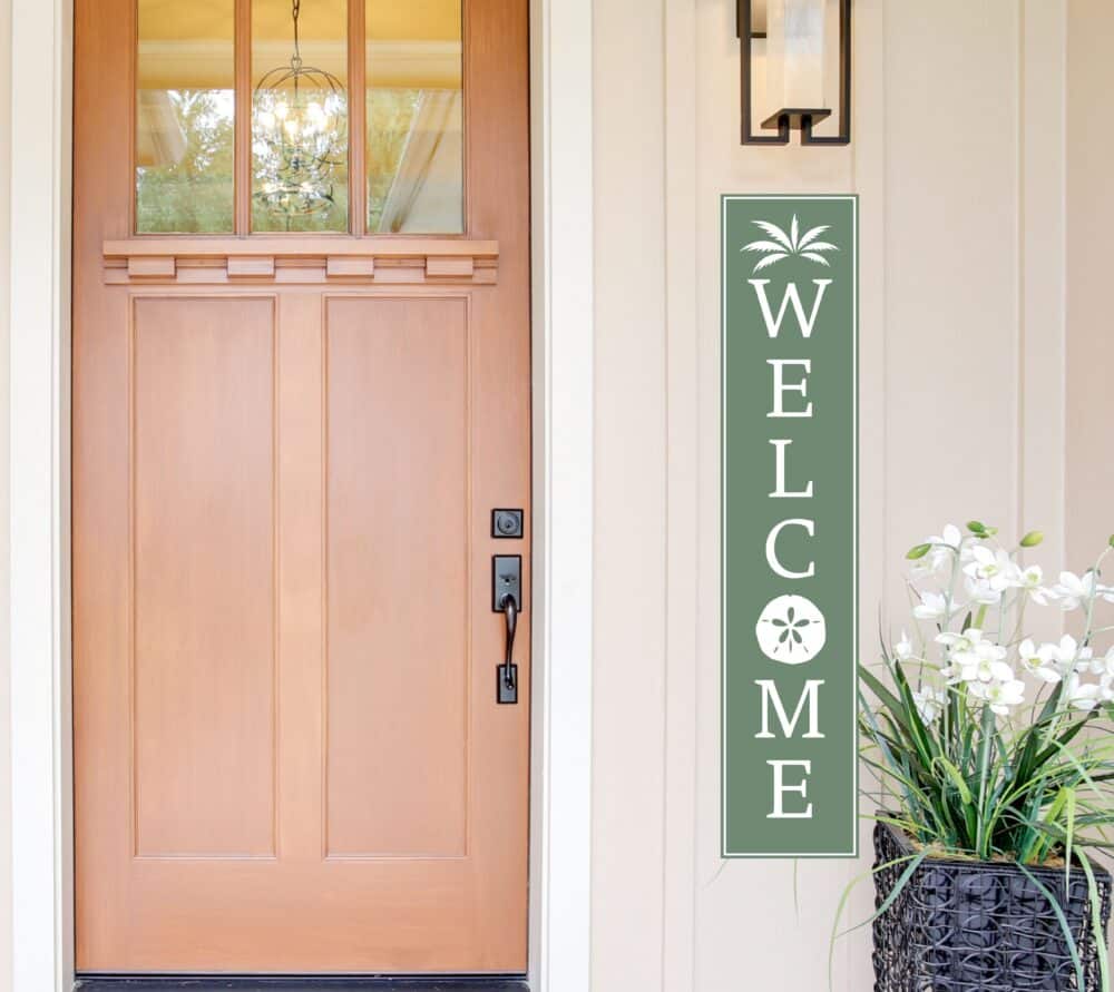 pvc welcome sign sand dollar green