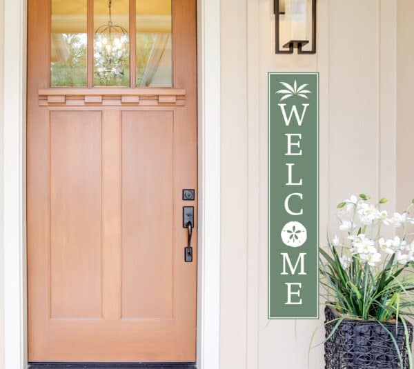 pvc welcome sign sand dollar green