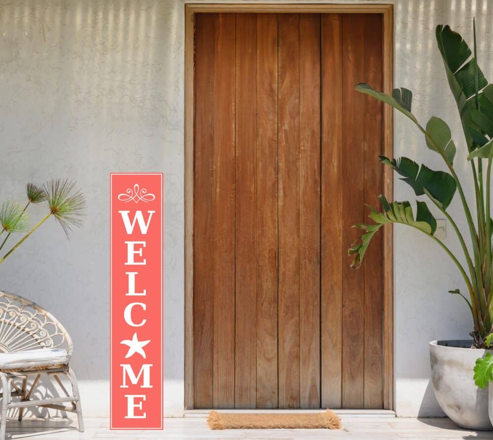 pvc welcome sign with starfish star fish