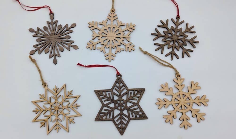 5 inch snowflakes with ribbon