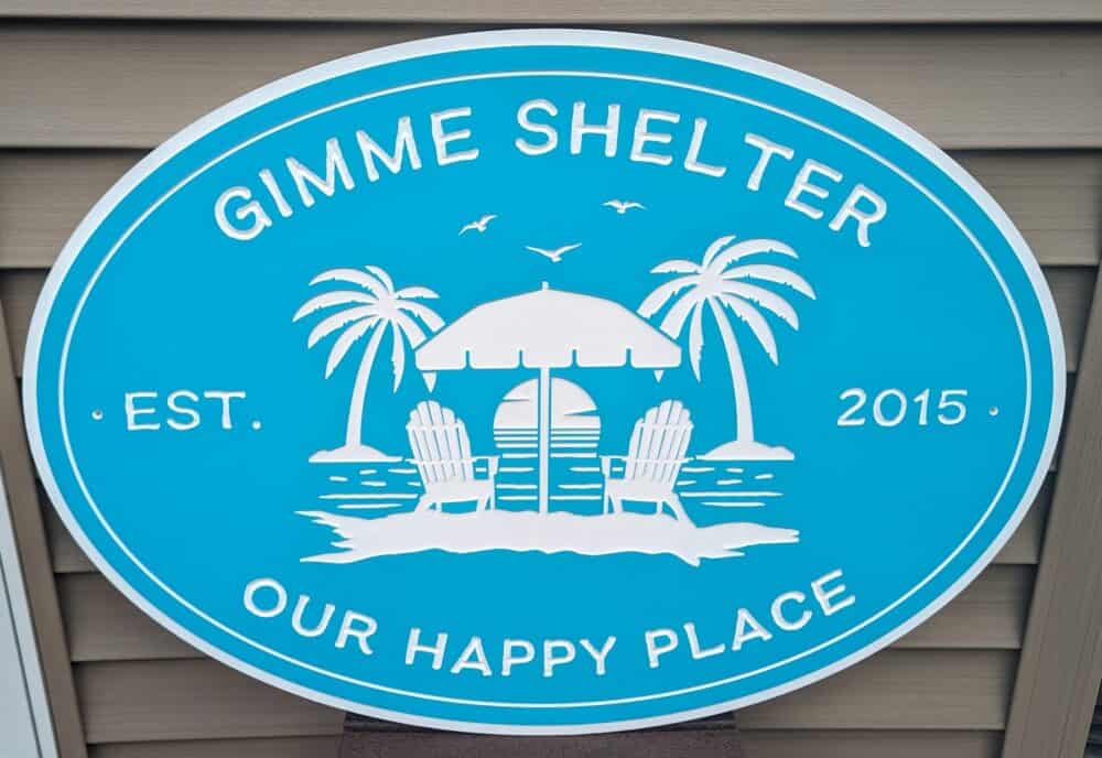 gimme shelter personalized pvc sign