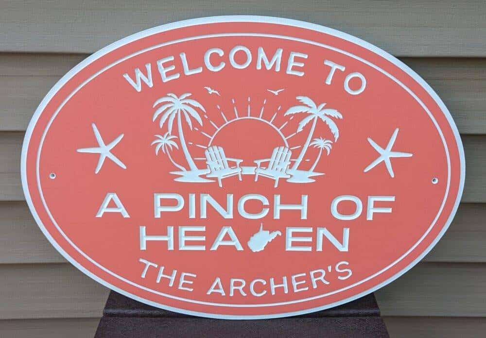 pinch of heaven beach house sign custom pvc signs