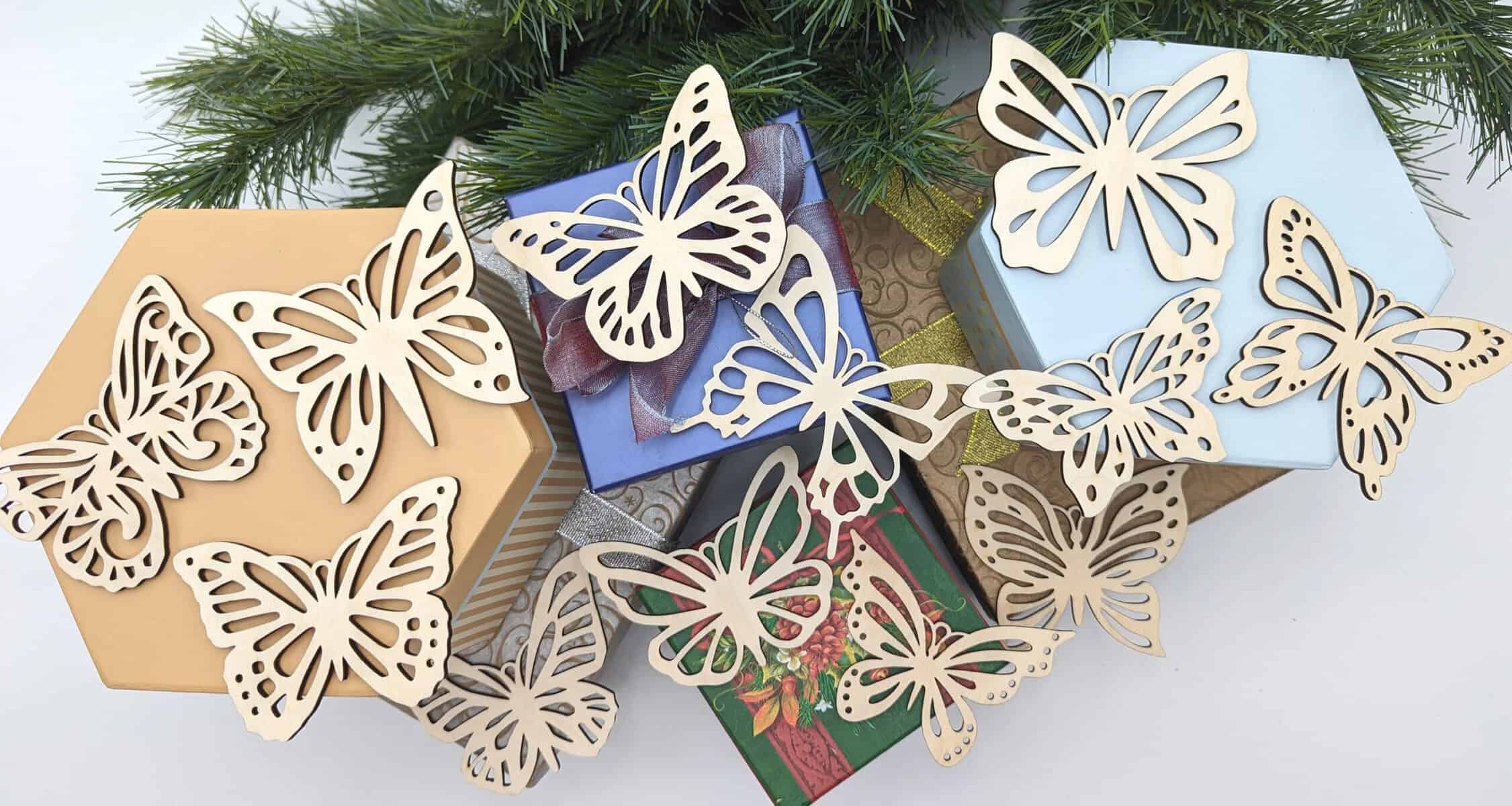 wooden butterflies laser cut