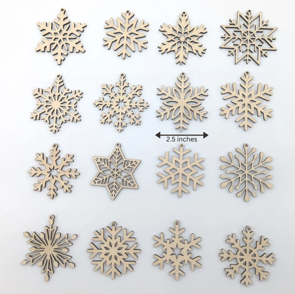 snowflake ornaments size