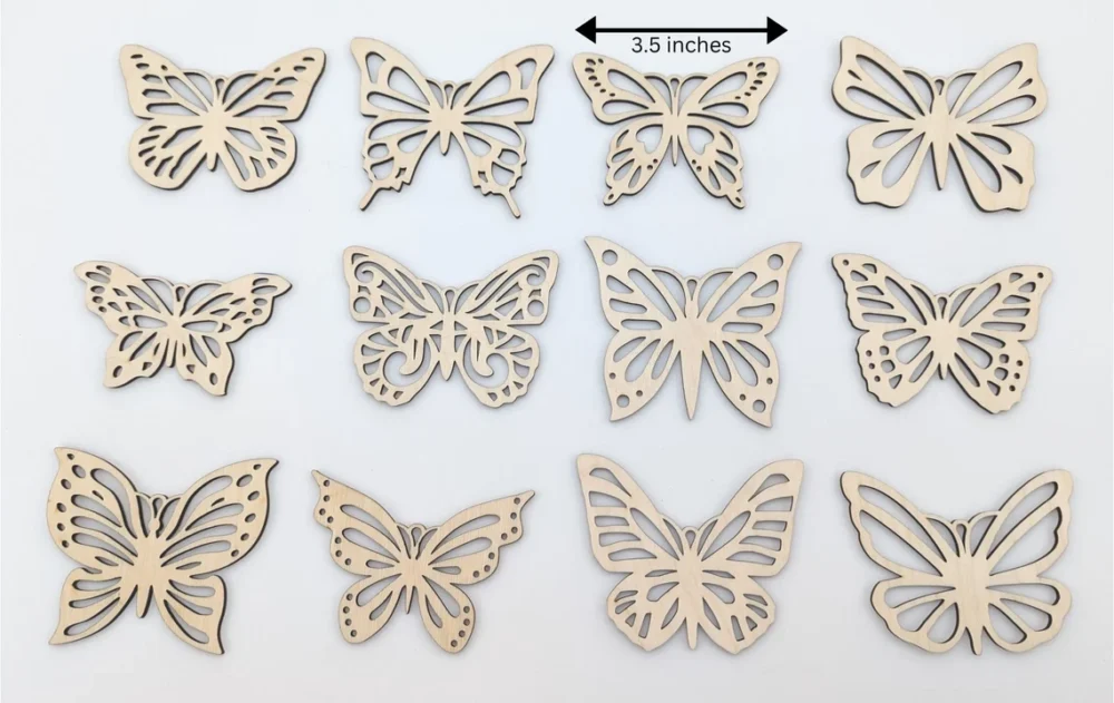 butterfly ornaments size