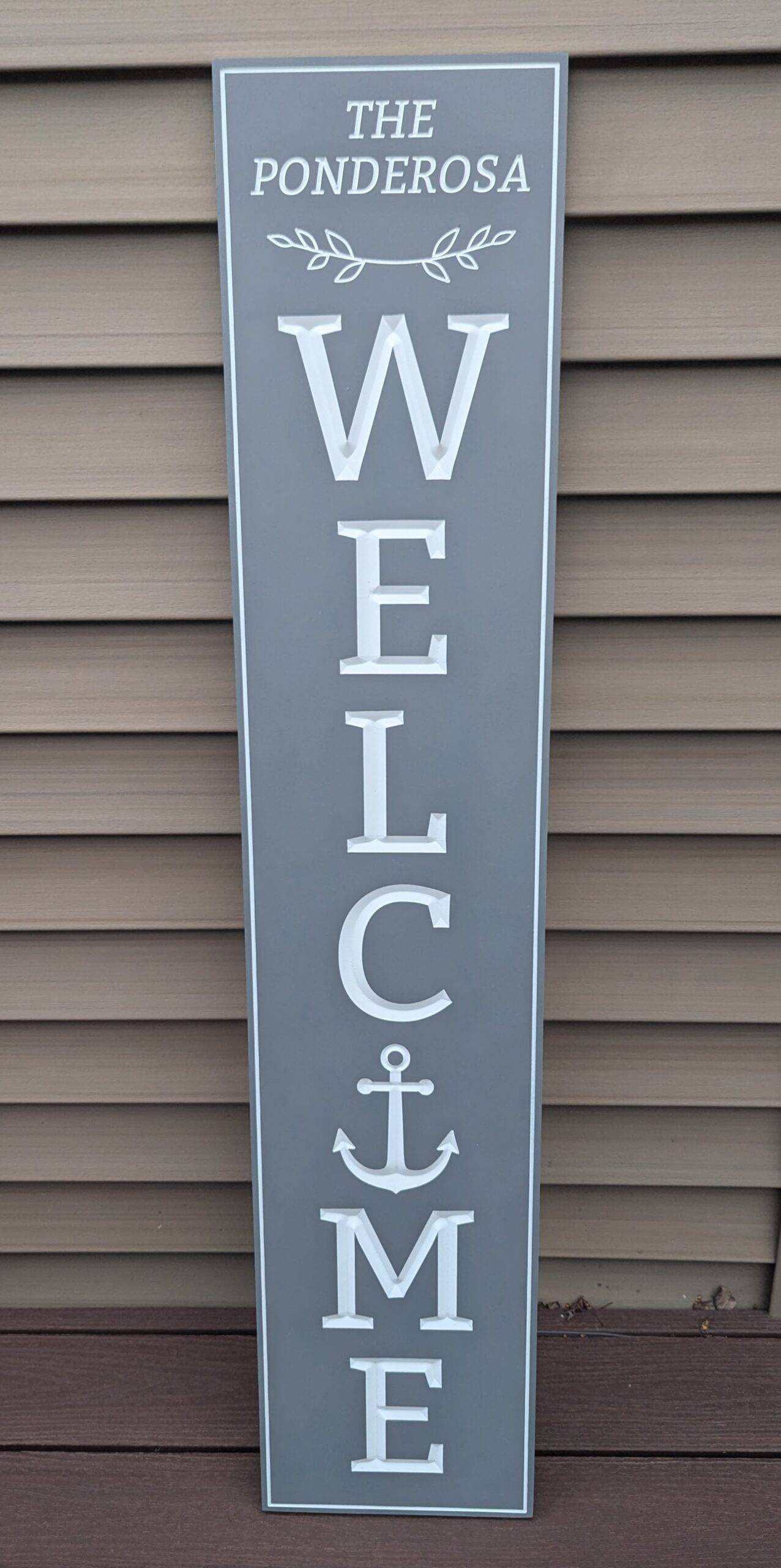 vertical welcome sign personalized pvc sign with anchor