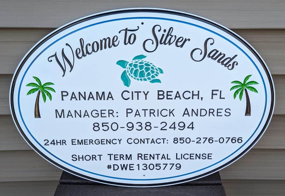 welcome to silver sand custom pvc sign