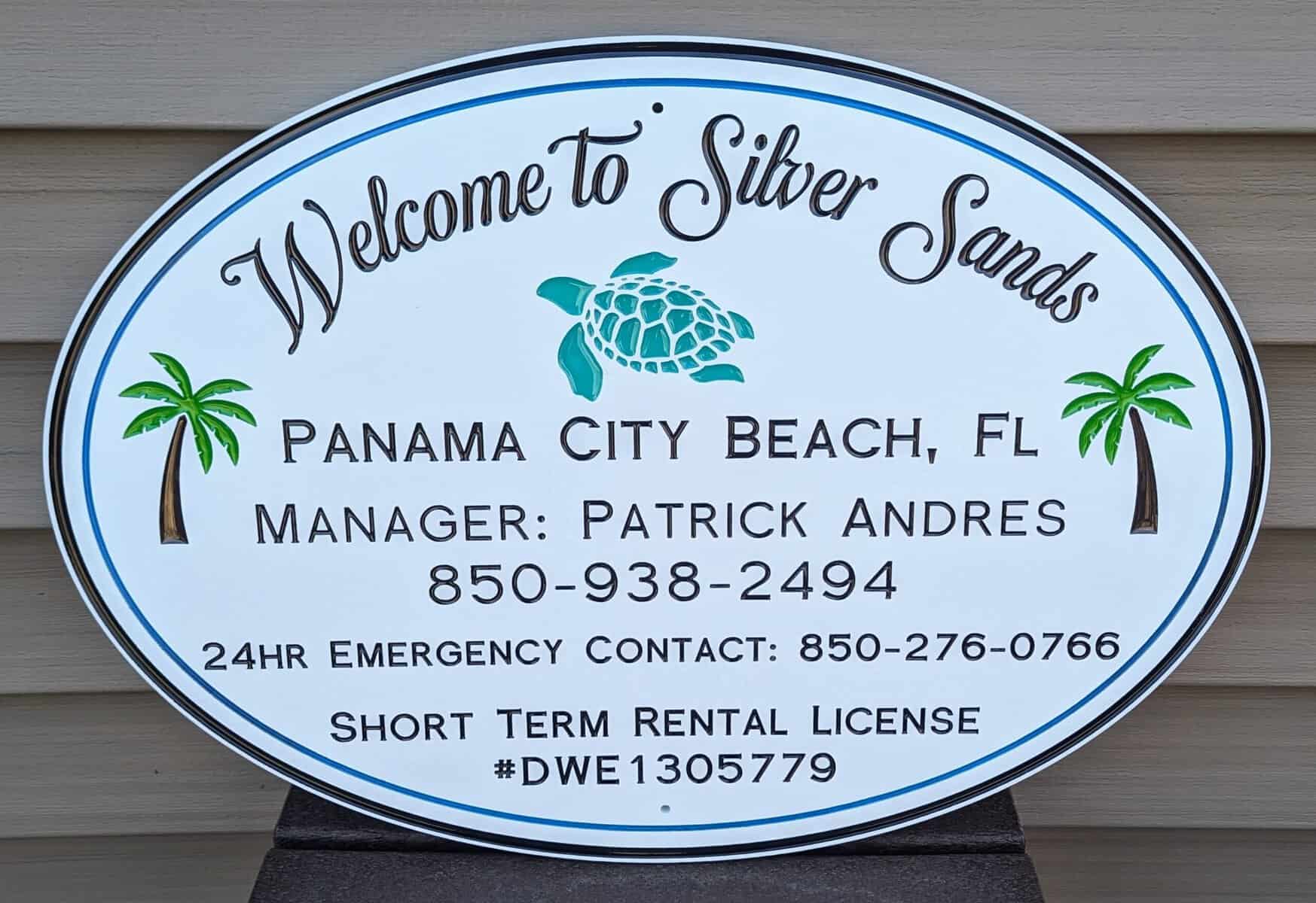 welcome to silver sand custom pvc sign