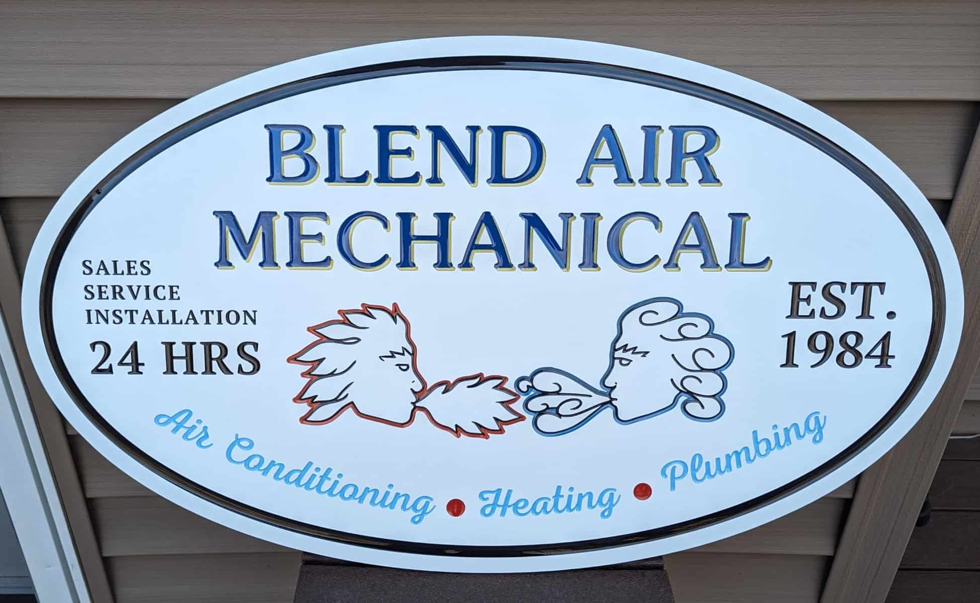 blend air mechanical sign