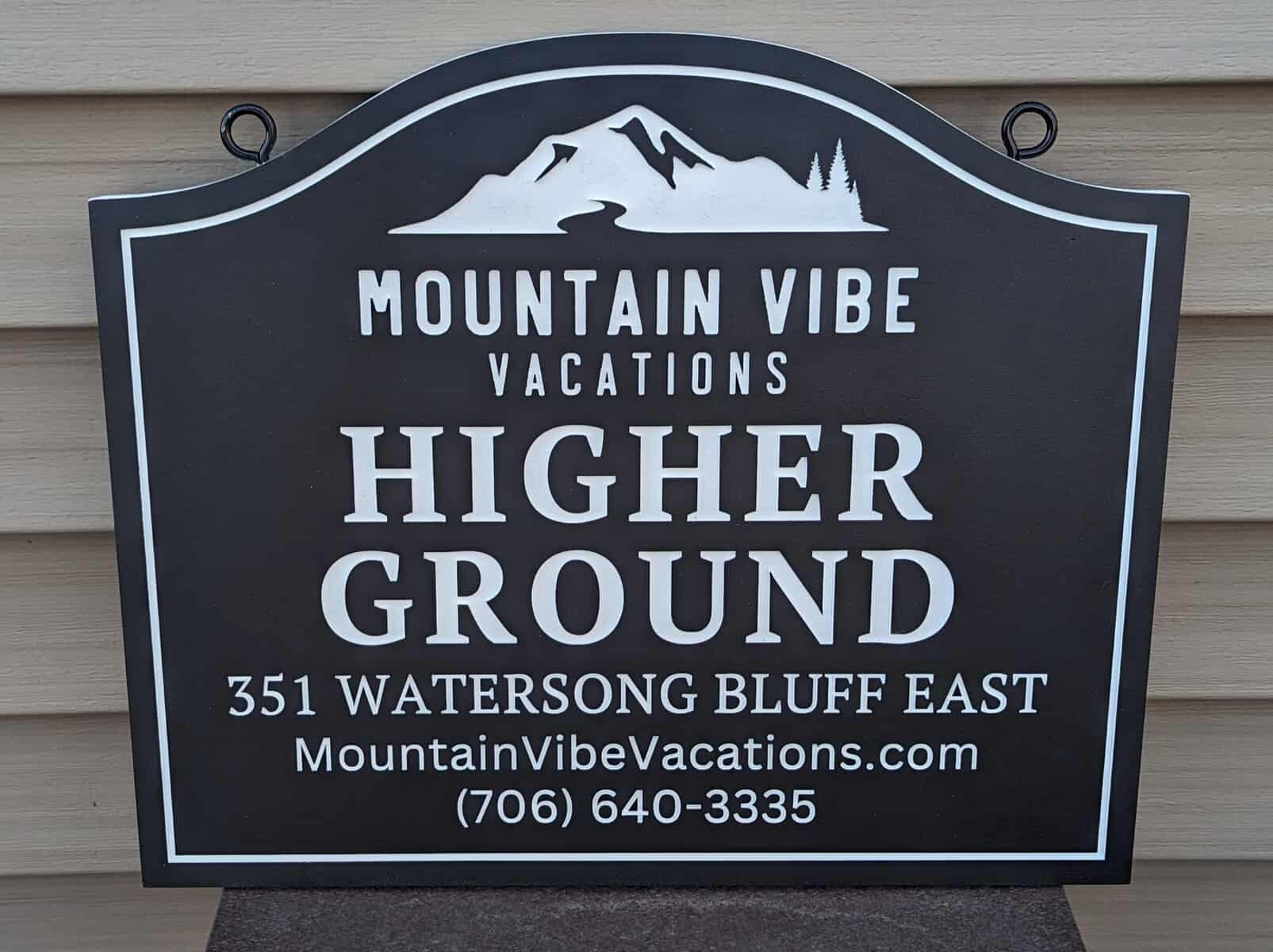 higher ground custom pvc sign