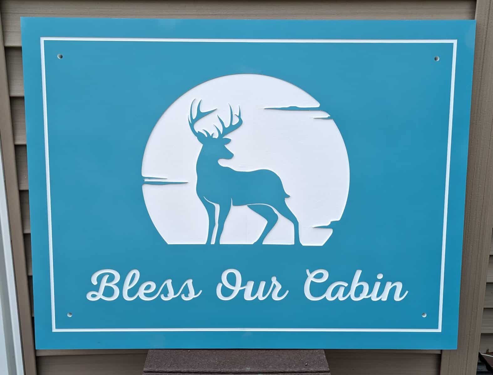 bless our cabin personalized pvc sign side 2