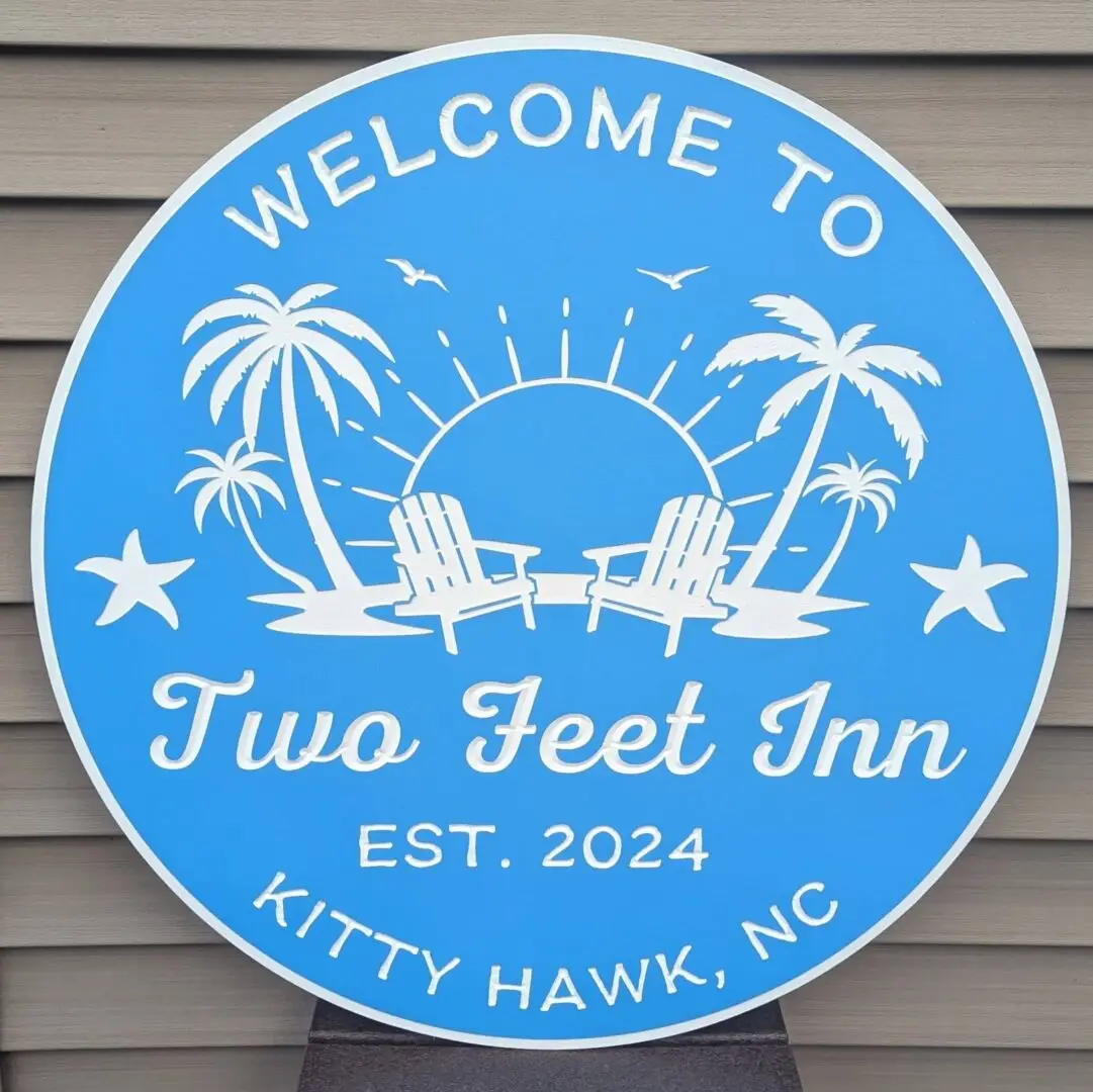 two feet in custom beach house sign