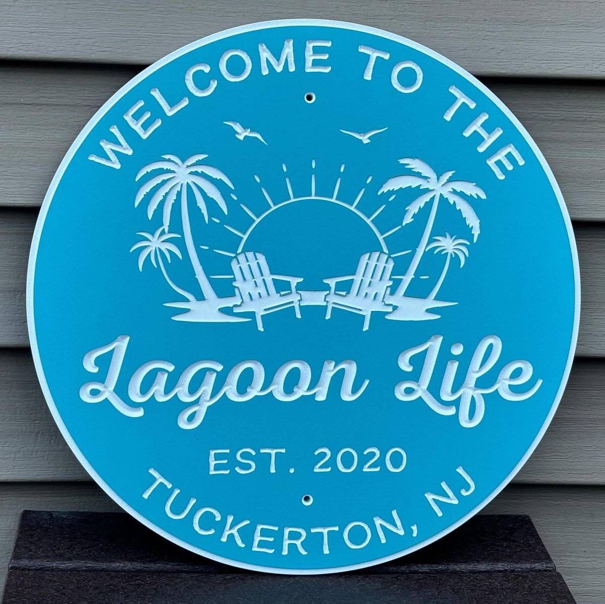 lagoon life custom pvc beach house sign