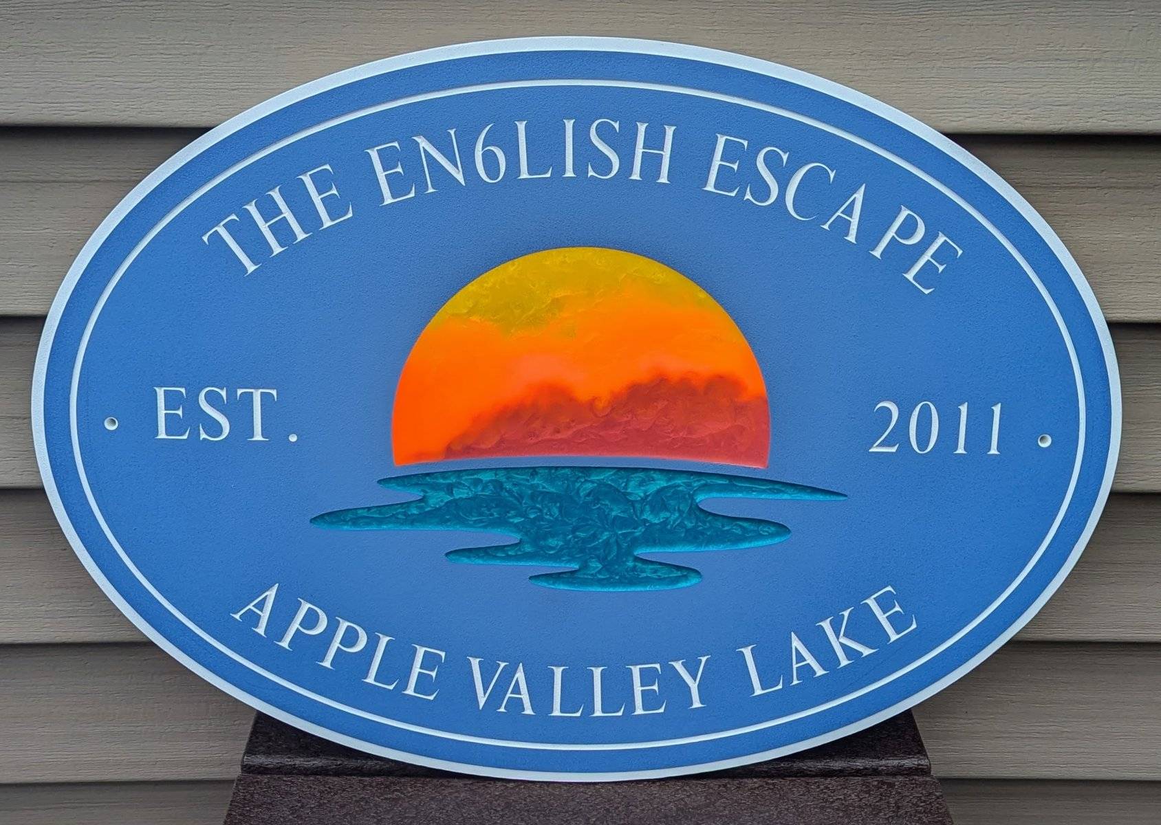 apple valley lake custom sign