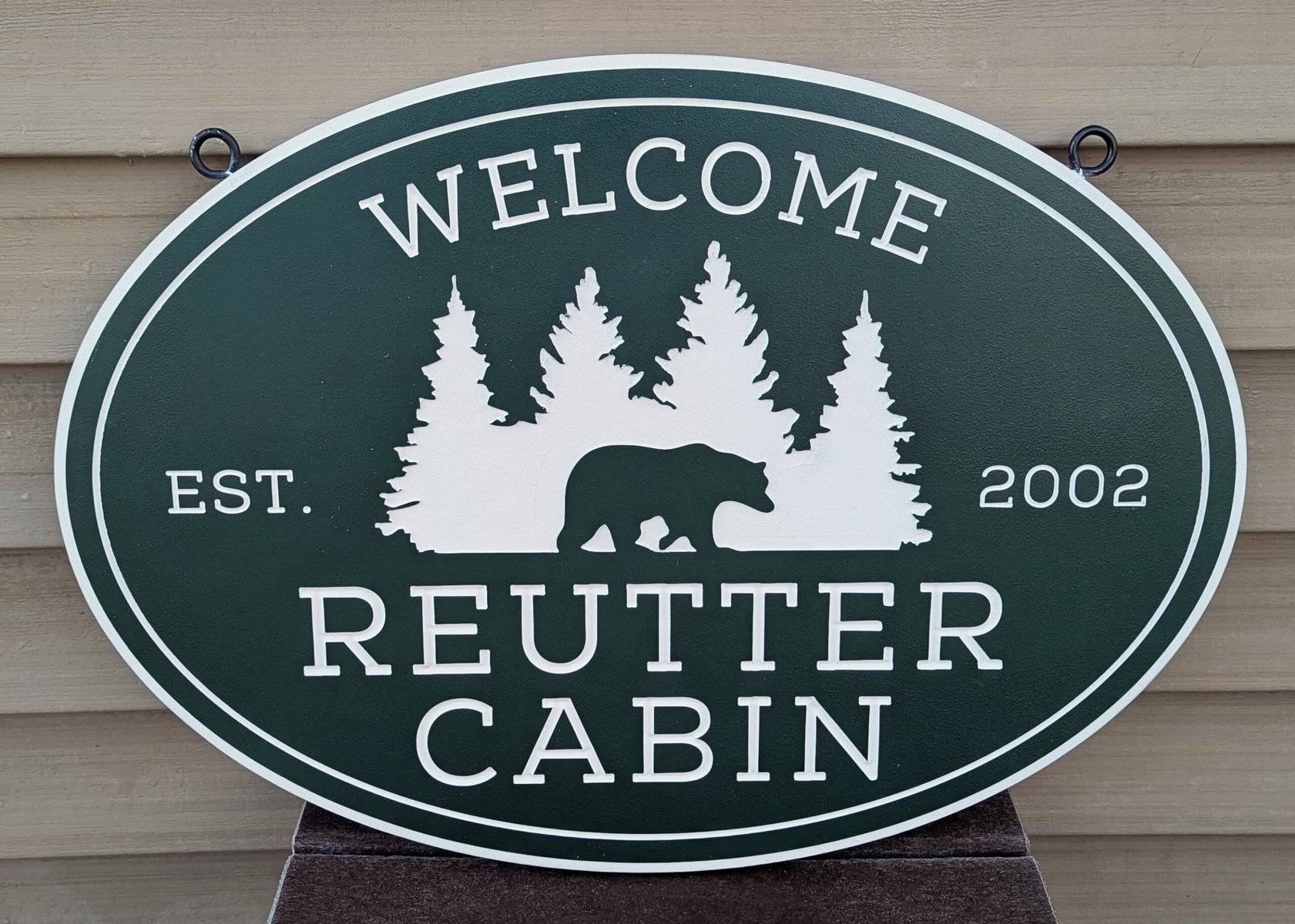 Reutter cabin personalized cabin sign